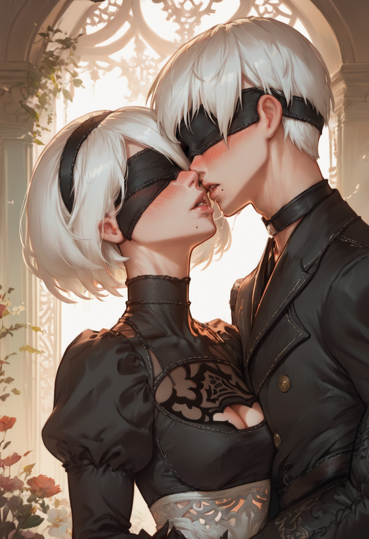 1boy,_1girl,_yorha_no._2_type_b_,_yorha_no._9_type_s,_after_kiss,_blush,_saliva_trail,_bob_cut,_choker,_(white_hair_1.2),_couple-0cfdd793-4053578033-DPM++ 2M SDE Heun Exponential-7-28.webp